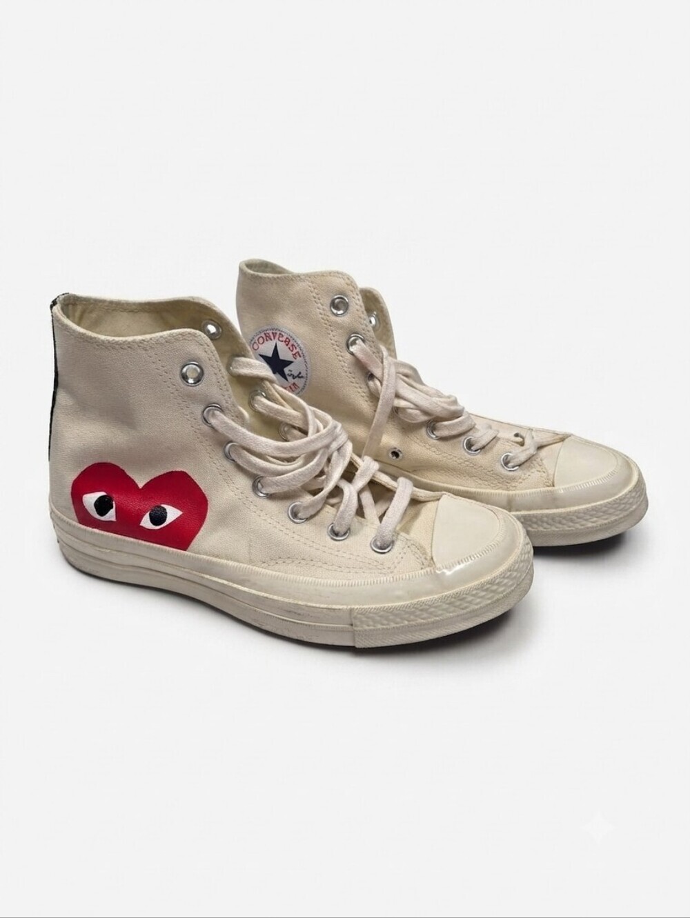 CDG PLAY x Converse Chuck 70 High Top White Heart Shoes Women's 7